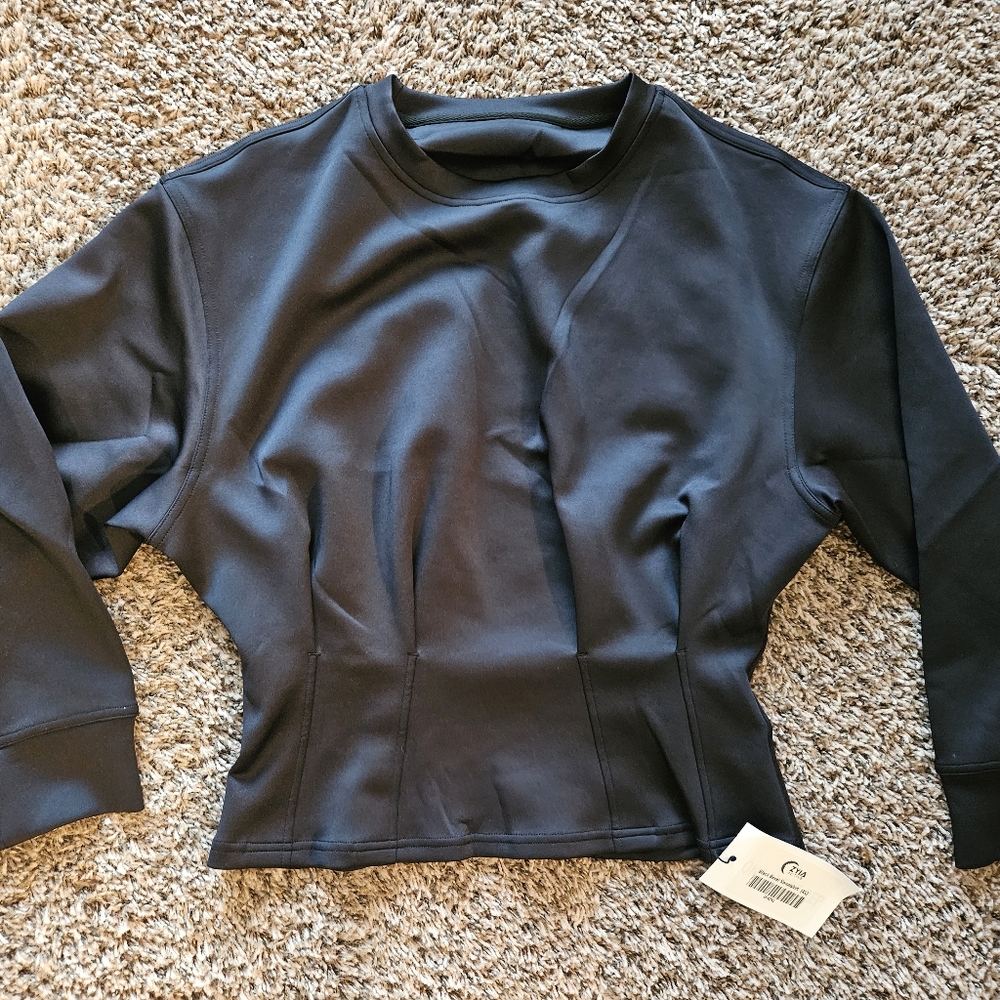 Zyia Black Bevel Sweatshirt